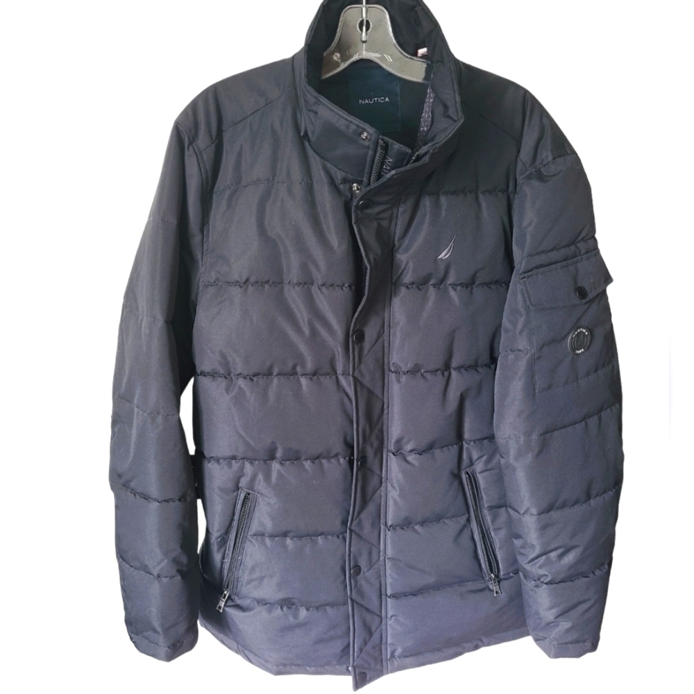 NAUTICA Men's Winter Puffer Jacket Coat Black Size Large